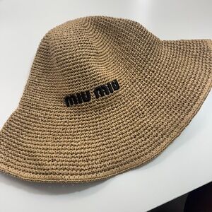 Miu Miu Tan Woven Hat